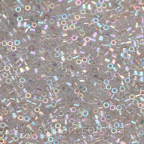 Бисер DBSC-51 Miyuki Delica Beads Cut 15/0 (рубка, блестящий хрустальный+АВ)